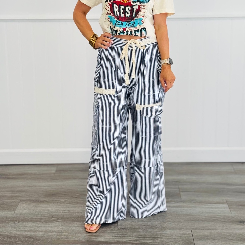 POL “ Threadway Twill “ Denim Cargo Pants | Denim Stripe - Picture 5 of 5